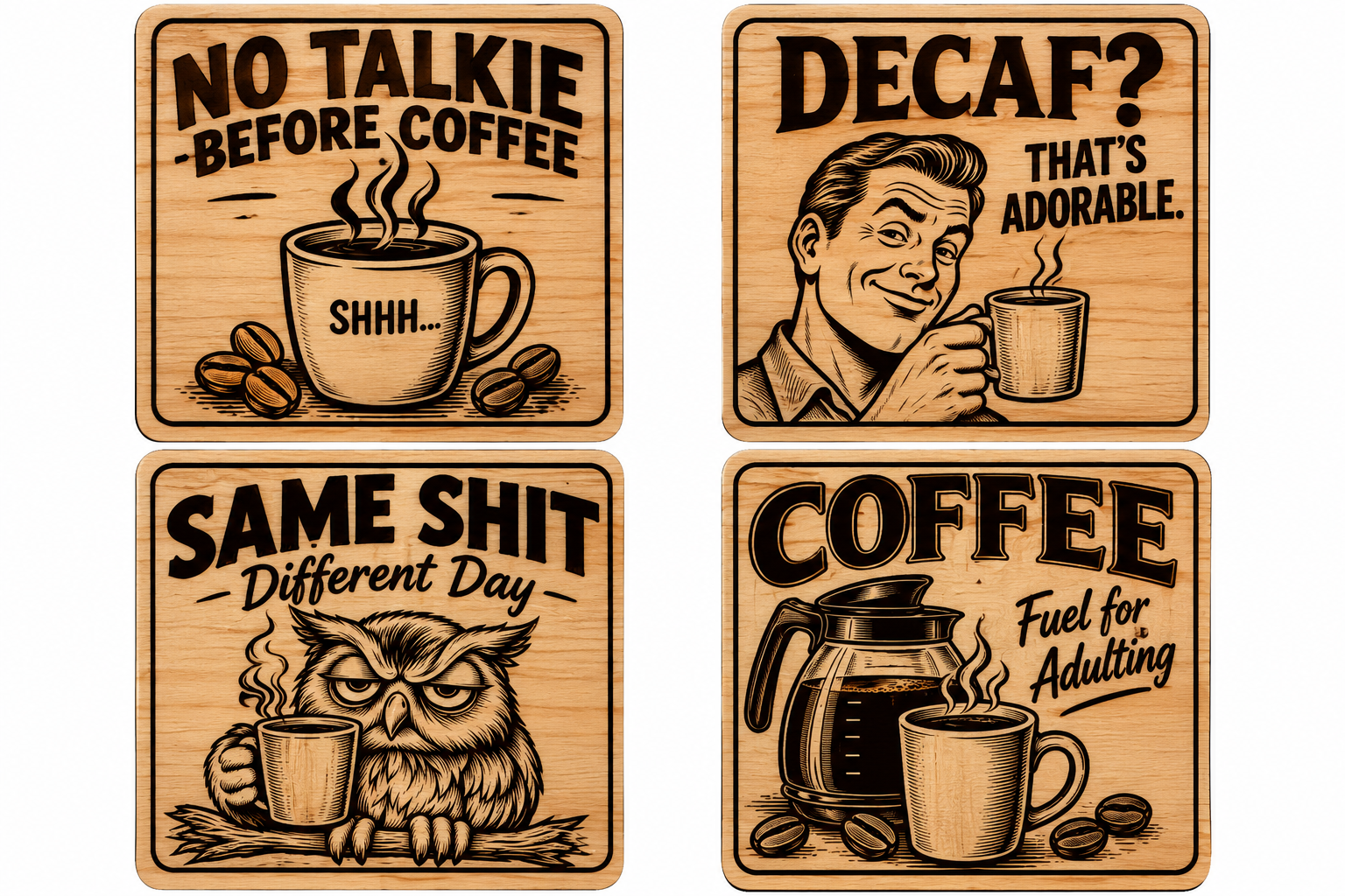 Coffee laser engraving