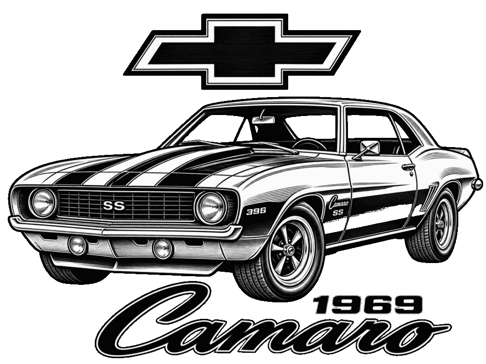 1969 Camaro Coaster design artwork