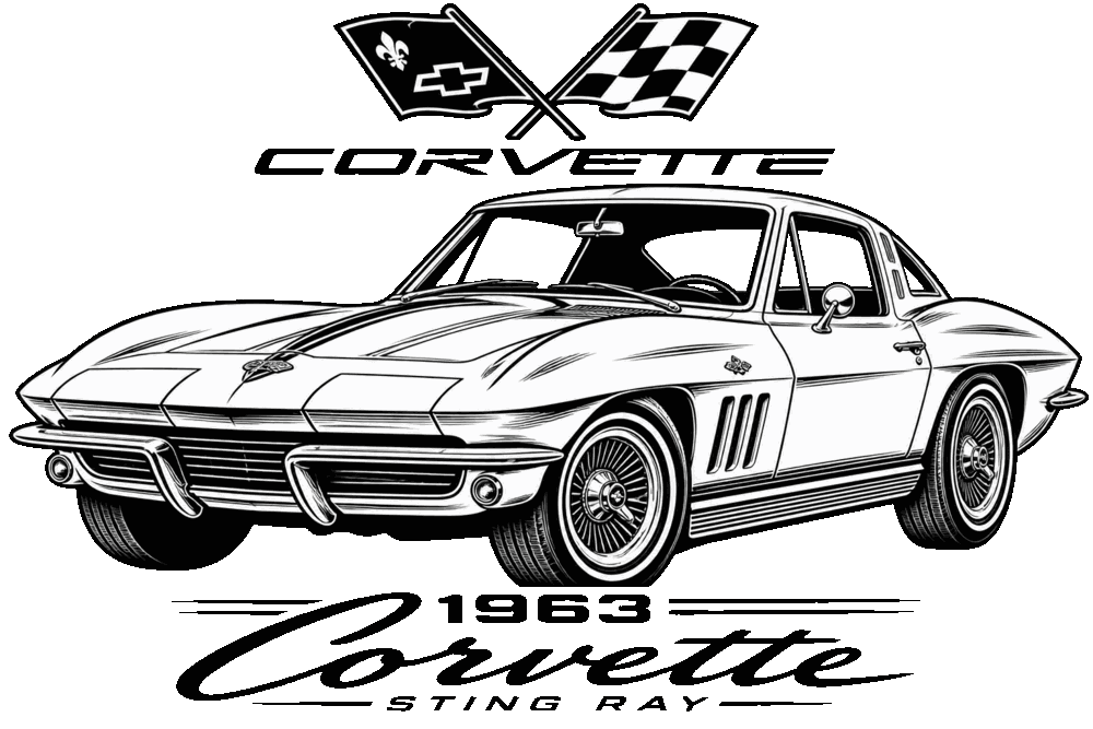 1963 Corvette Sting Ray Coaster design artwork