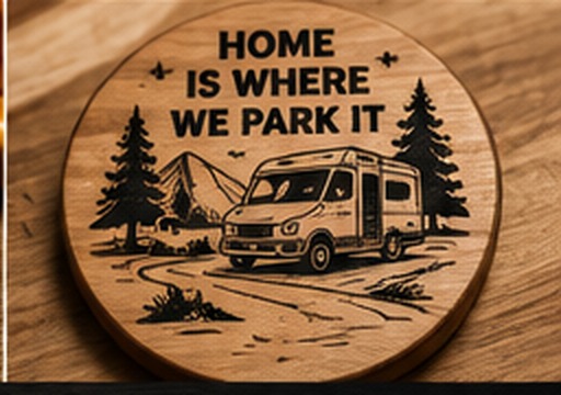 Camping Coaster design artwork