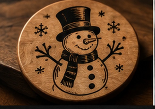 Christmas Snowman Coaster design artwork