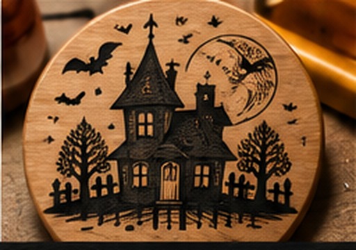 Halloween Haunted House Coaster design artwork